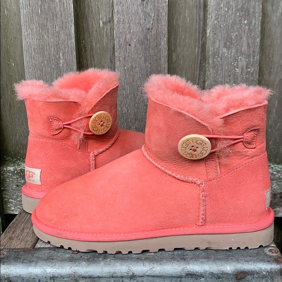UGG Bailey Button Mini Shearling Corral Boots - Picture 3 of 9
